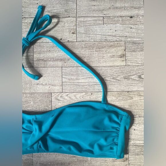 Retro, Turquoise, Pin-Up Style, Balconette, Twist Front, Bikini Top - Picture 7 of 14